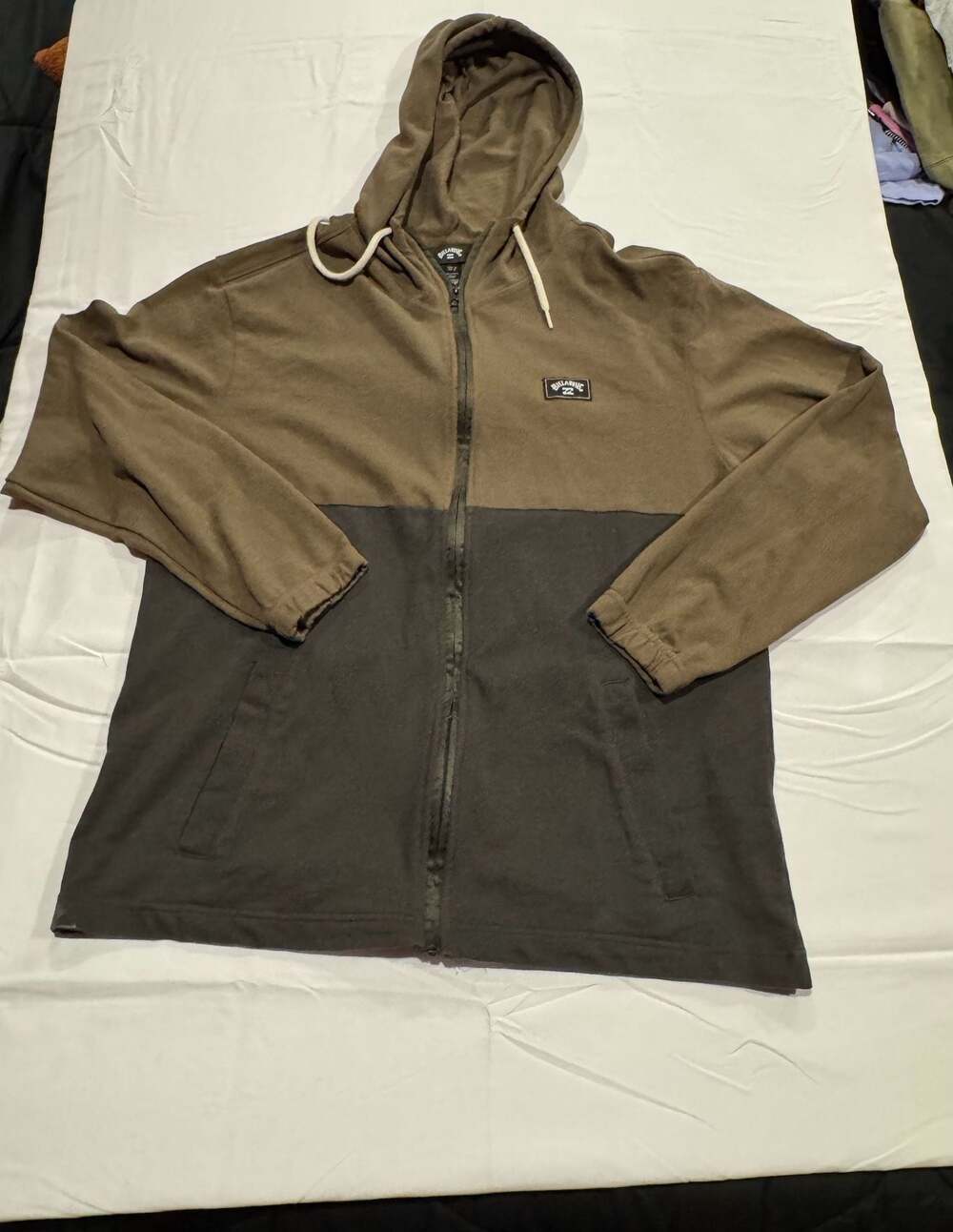 Vintage Billabong Two-Tone Brown Hooded Abner Zip Jacket Surfer
